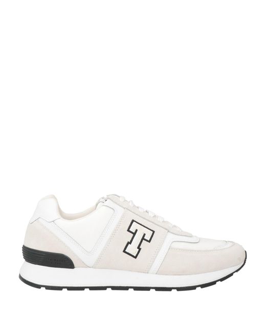 Ted Baker White Sneakers Leather, Textile Fibers for men