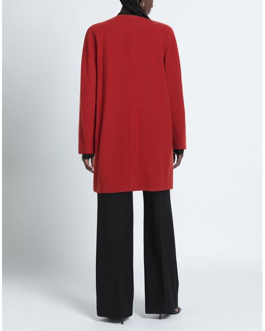 Cinzia Rocca Red Rust Coat Wool, Polyamide, Cashmere