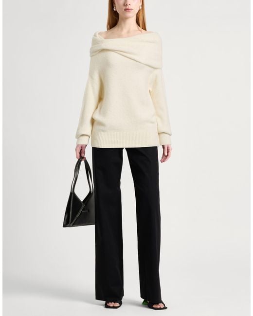 GIUSEPPE DI MORABITO Natural Ivory Turtleneck Alpaca Wool, Polyamide, Merino Wool, Elastane