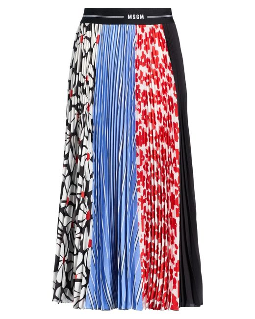 MSGM Blue Midi Skirt Polyester
