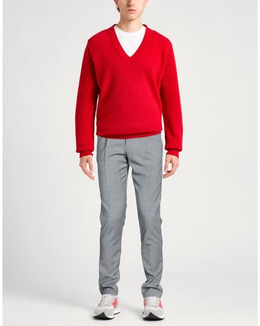 Manuel Ritz Gray Light Pants Wool, Elastane for men