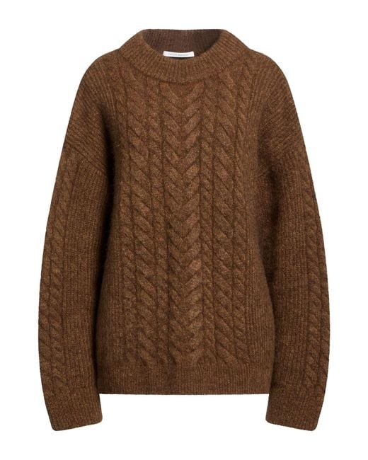 CECILIE BAHNSEN Brown Sweater Mohair Wool, Wool, Polyamide, Elastane