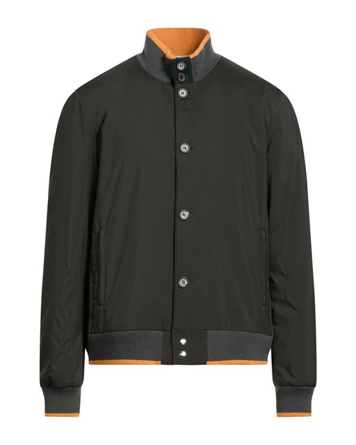 Fedeli Black Military Jacket Polyester for men