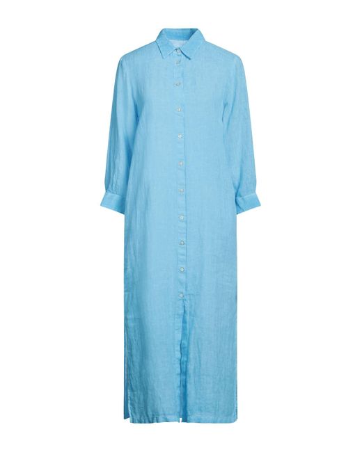 120% Lino Blue Midi-Kleid