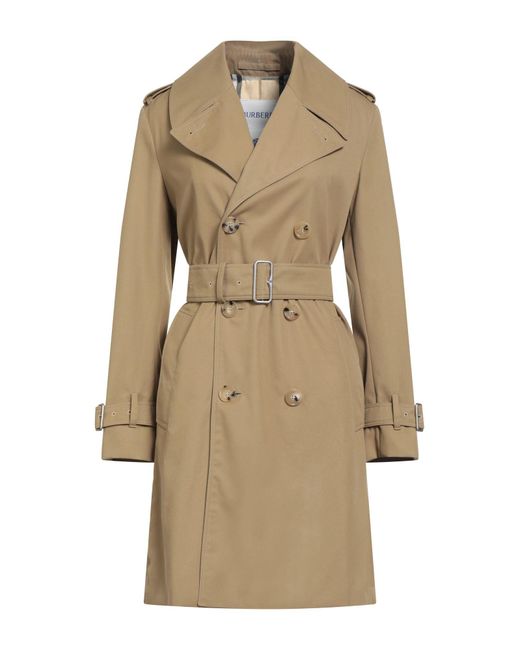 Burberry Natural Khaki Overcoat & Trench Coat Polyester, Cotton