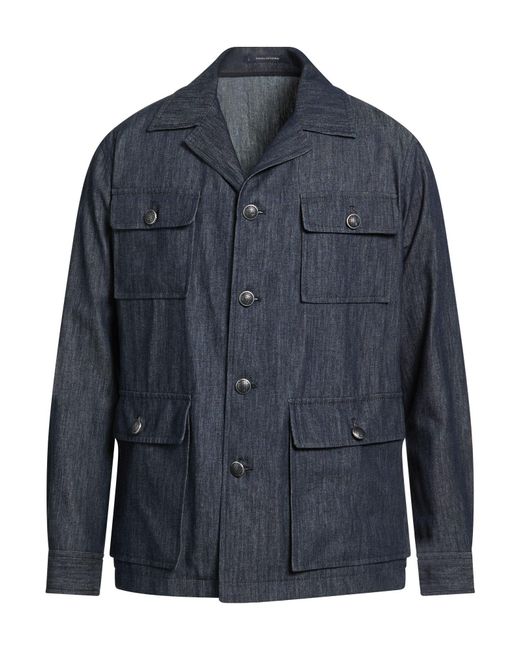 Tagliatore Blue Denim Outerwear Cotton for men
