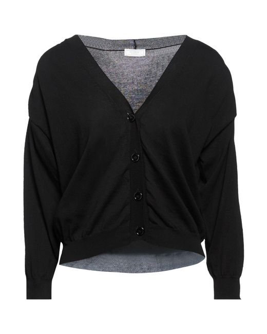 Peserico Black Cardigan Cotton