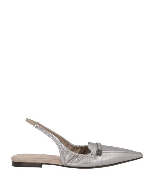 Brunello Cucinelli White Ballet Flats