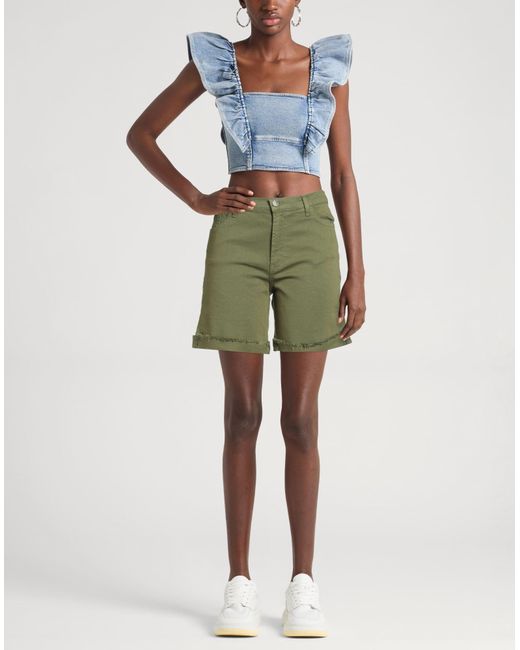 Kaos Green Military Shorts & Bermuda Shorts Cotton, Elastane