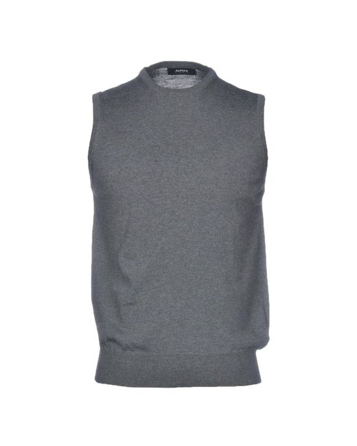 Alpha Studio Gray Sweaters for men