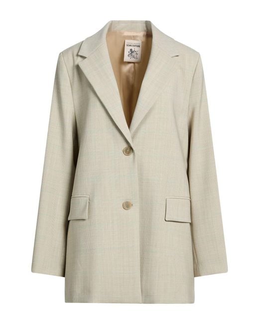 Semicouture Natural Blazer Virgin Wool, Elastane, Polyester