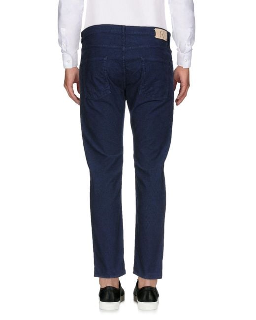 People Blue Pants Cotton, Elastane for men