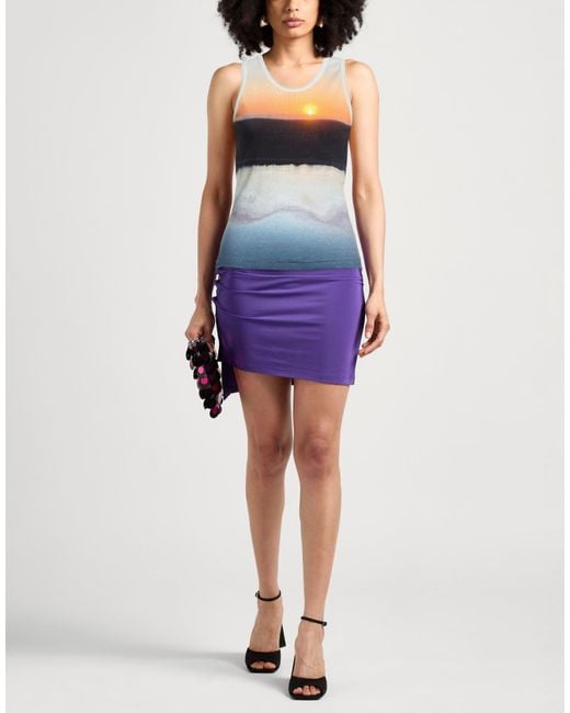 MSGM Blue Tank Top Cotton, Elastane