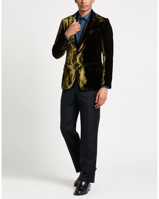 Lardini Black Dark Blazer Viscose, Cupro for men
