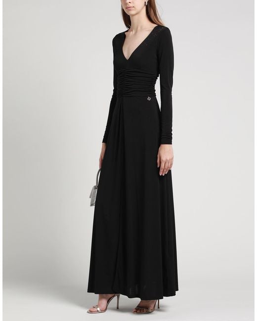 Blugirl Blumarine Black Maxi Dress Polyester, Elastane