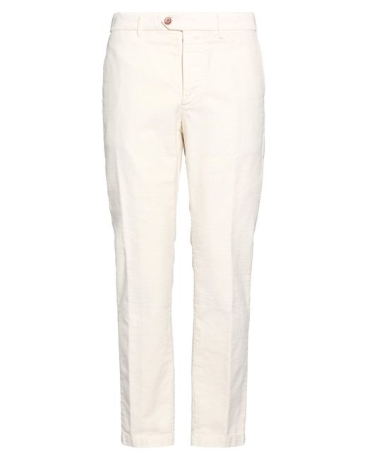 Tela Genova White Pants Cotton for men