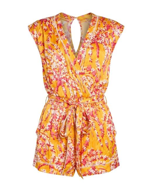 Poupette Orange Playsuit Viscose