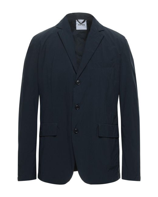 Aspesi Blue Midnight Blazer Polyester, Polyamide for men
