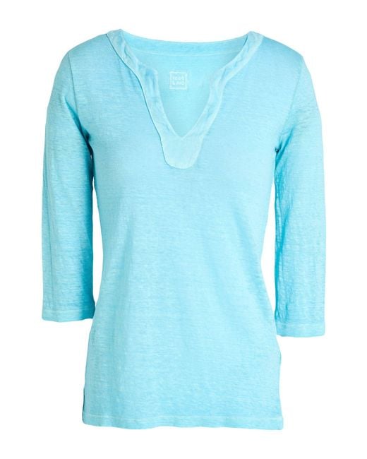 120% Lino Blue T-Shirt Linen