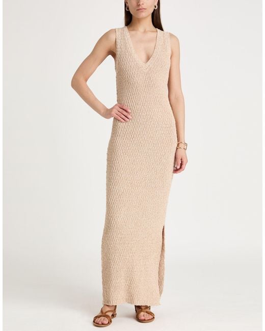 Eleventy White Maxi Dress Cotton, Polyamide