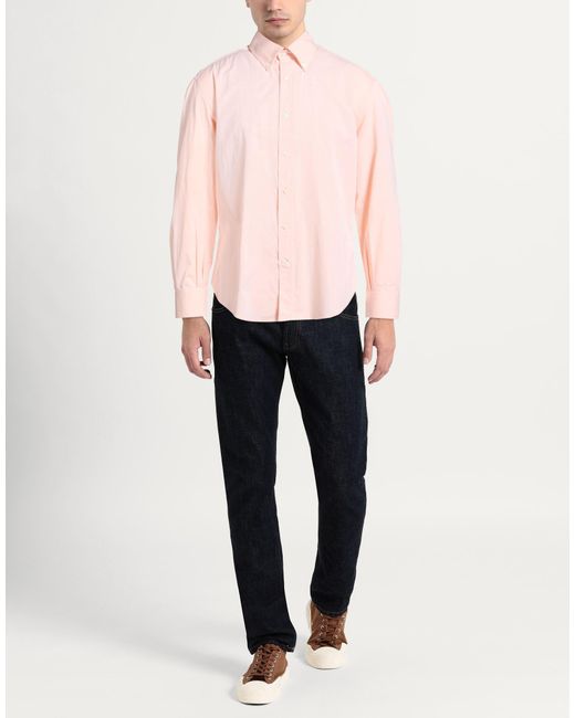 Brunello Cucinelli Pink Shirt Cotton for men