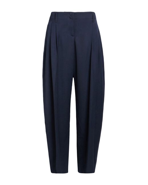 McQueen Blue Pants Wool