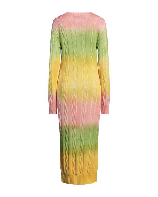 MSGM Yellow Midi Dress Cotton