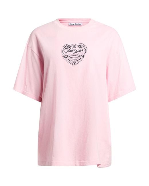 Acne Pink T-Shirt Cotton