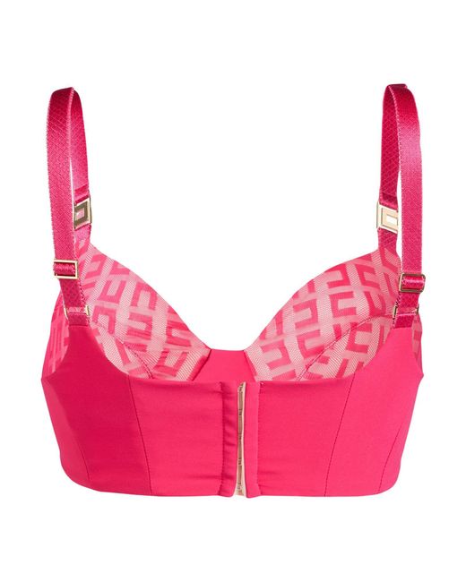 Elisabetta Franchi Pink Fuchsia Top Polyamide, Elastane