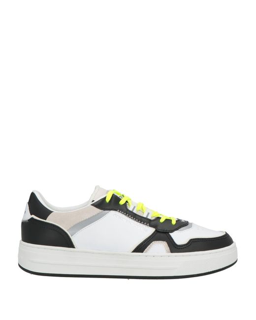 Crime London White Sneakers Leather, Textile Fibers for men