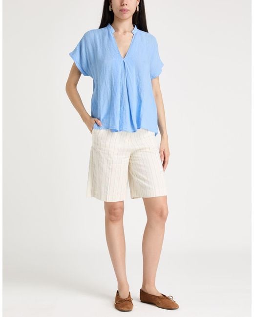 120% Lino Blue Azure Top Linen