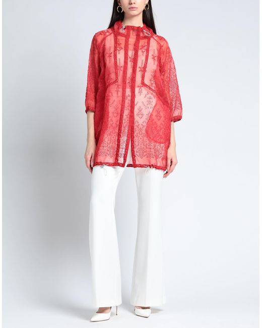 Ermanno Scervino Red Overcoat & Trench Coat