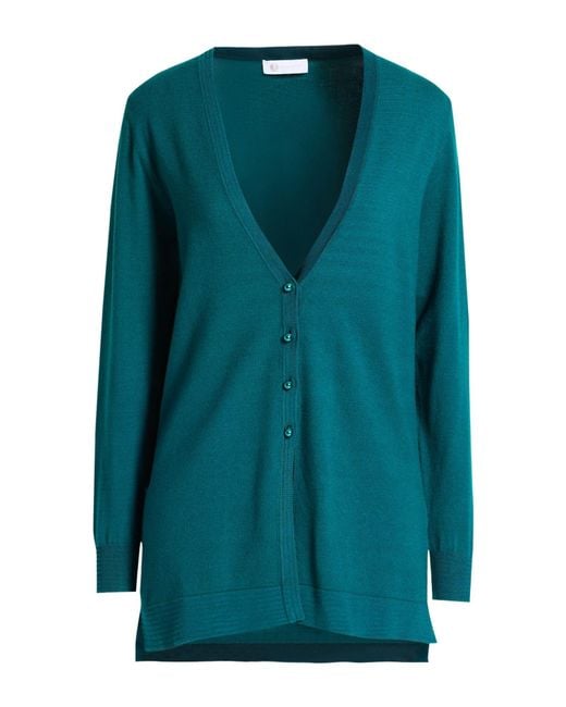 Diana Gallesi Blue Cardigan Polyester, Viscose, Acrylic, Polyamide, Elastane