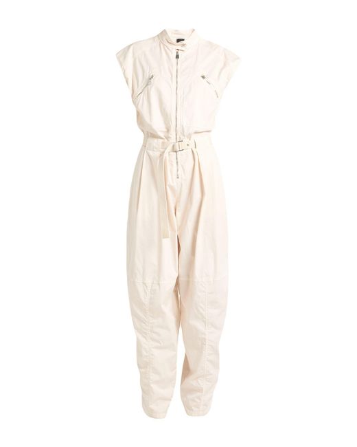 Pinko White Jumpsuit Cotton, Elastane, Polyester