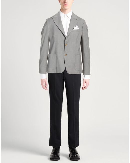 Daniele Alessandrini Gray Blazer Polyester, Viscose, Elastane for men