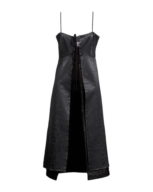 MM6 by Maison Margiela Black Midi Dress Cotton, Viscose