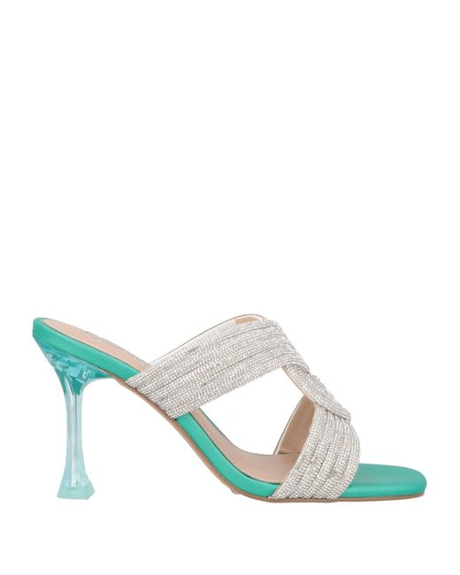 Exe' Green Sandals Textile Fibers