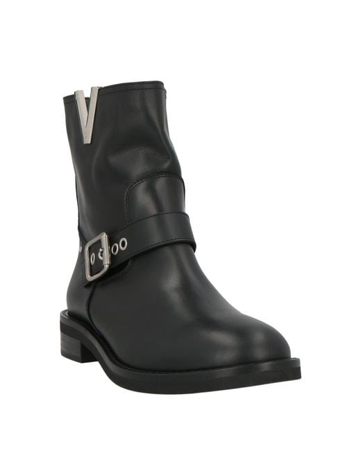 Via Roma 15 Black Ankle Boots Leather