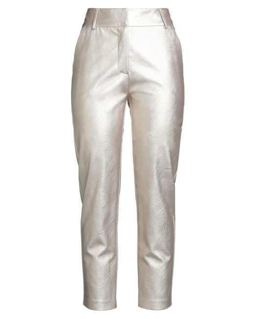 Shirtaporter White Pants Polyurethane, Viscose
