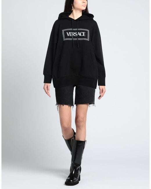 Versace Black Sweatshirt Cotton, Polyester