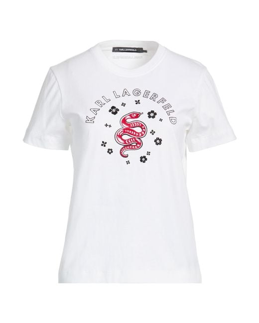 Karl Lagerfeld White T-Shirt Cotton