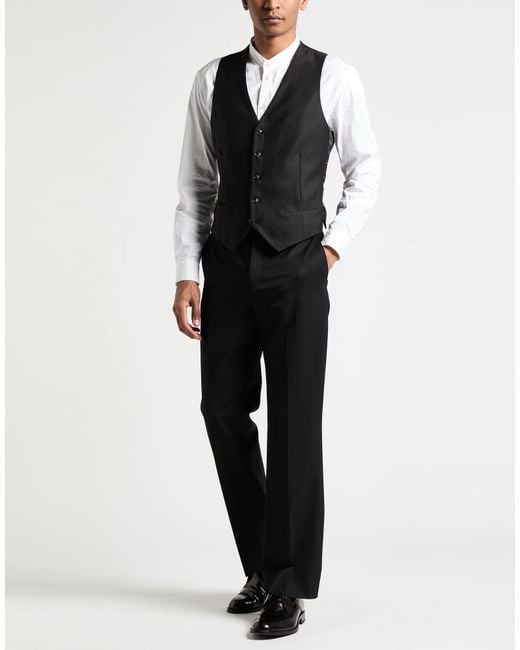 Giorgio Armani Black Tailored Vests for men