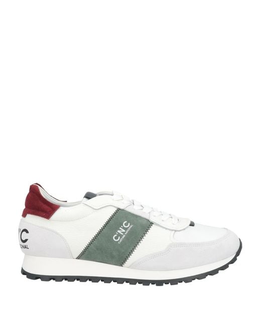 CoSTUME NATIONAL White Sneakers Leather, Textile Fibers for men