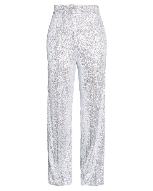 Alessandra Gallo White Pants Polyester, Elastane