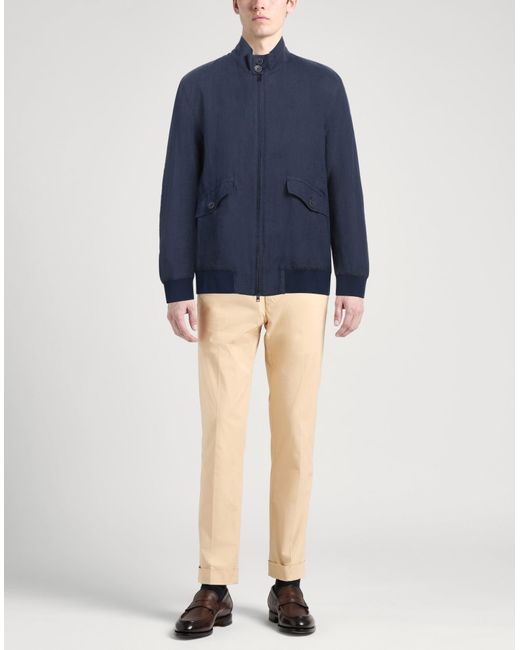 Herno Blue Jacket Linen, Polyimide, Elastane for men