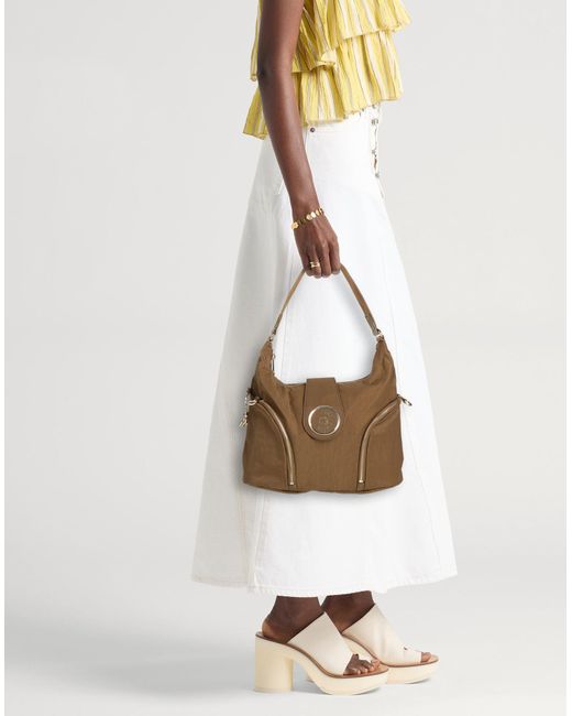 Kipling Brown Khaki Handbag Polyamide