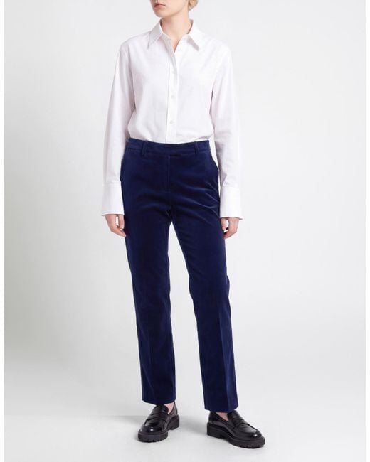 Alberto Biani Blue Pants Cotton, Elastane