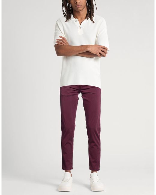 Isaia Purple Pants Cotton, Cashmere, Elastane for men