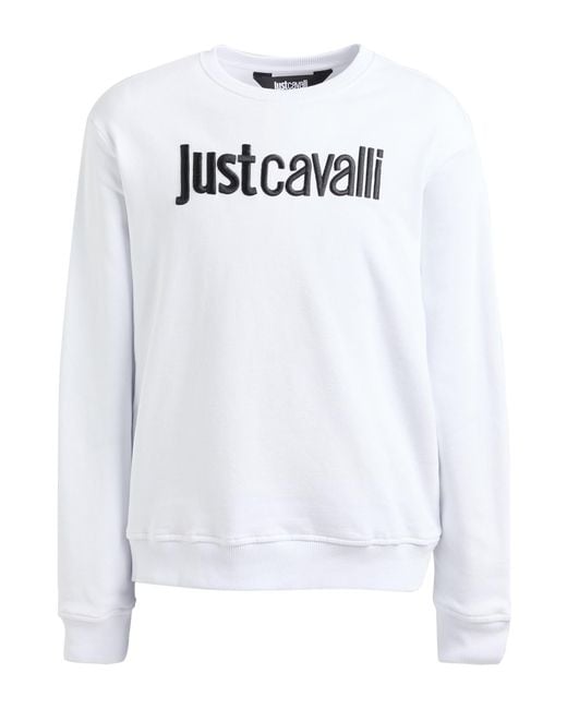 Just Cavalli White Sweatshirt Cotton for men