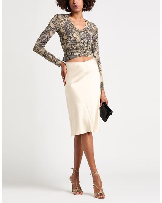 Just Cavalli Brown Top Polyester, Polyamide, Elastane